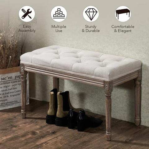 Upholstered Entryway Bench Piano Bench Shoe Bench for Living Room Bedroom More