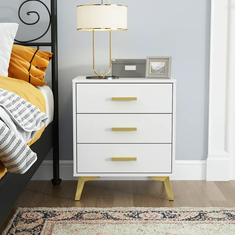 Nightstand with 3 Drawers for Bedroom