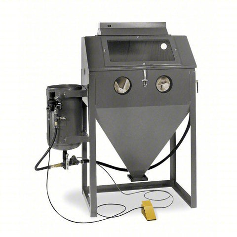 ECONOLINE Abrasive Blast Cabinet: Pressure Feed, 36 in W x 24 in D Work Area, 25 cfm