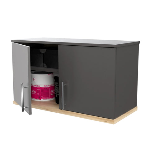 Kratos Engineered Wood 2-Door Garage Storage Cabinet in Dark Gray