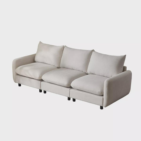 99.5" Modern 3 Seater Upholstered Sectional Sofa, White