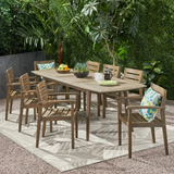Maldonado Rectangular 9 - Piece 8 - Person 71'' L Outdoor Table Set