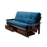 Full Chicago Frame and Coil Mattress with Storage Drawers-Hardwood Futon