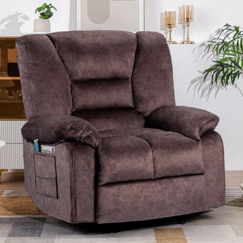 40.9" Wide Super Soft Oversize Modern Design Velvet Upholstered Manual Recliner Chair