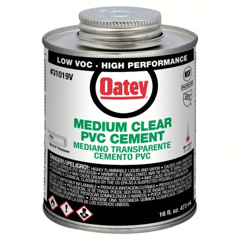 OATEY Cement: Medium, 16 fl oz, Brush-Top Can, Clear