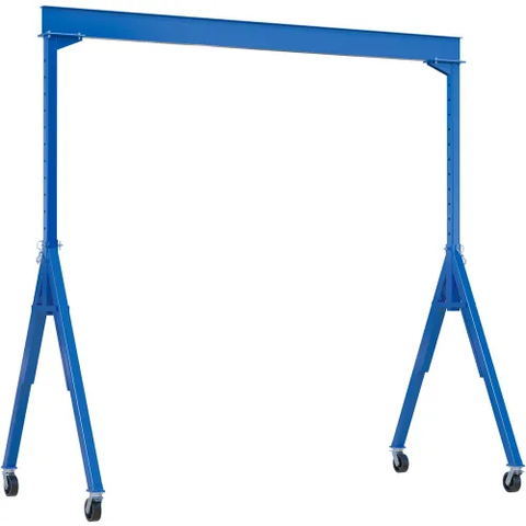 Vestil Adj. Height Steel Gantry Crane with Total Locking Casters, 15'W x 16-1/16'H, 8000 lb. Cap