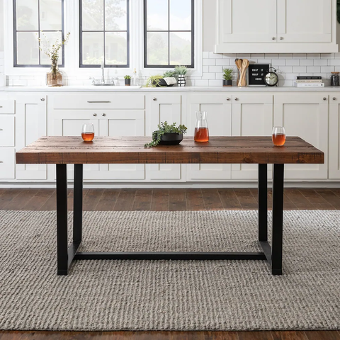 Walker Edison Solid Wood 72-inch Distressed Dining Table