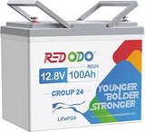 Redodo 12V 100Ah LiFePO4 Battery, 12 Volt lithium battery with 100A BMS