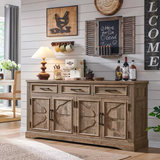 66" Large Buffet Sideboard Cabinet with 4 Doors and 3 Drawers