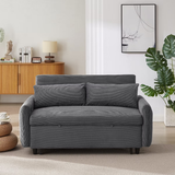 57"W Pull-out Sleeper Sofa Bed, Convertible Loveseat Sofa Couch with Two Throw Pillows