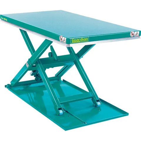 Ballymore Guardian Low Profile Scissor Lift Table, Hand Operated, Cap., 55"L x 40"W, 115V