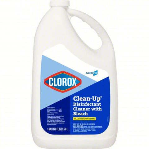 CLOROX Disinfectant Cleaner with Bleach: Jug, 128 oz Container Size, Ready to Use, Liquid, 4 PK