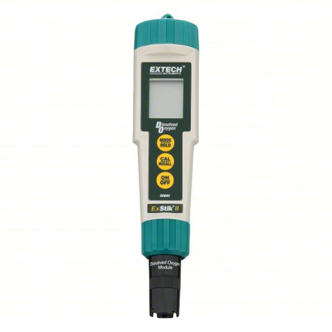 EXTECH Dissolved Oxygen Meter: Dissolved Oxygen/Temp, 200% DO Concentration - Max, ±2% DO Accuracy
