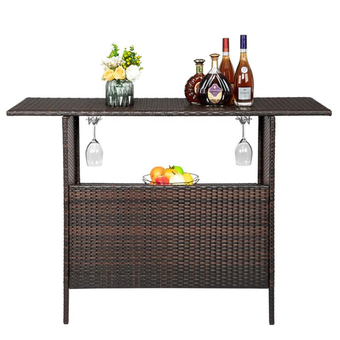 Breinne Rectangular Wicker/Rattan Outdoor Bar Table