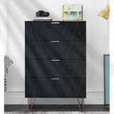 4 Drawers Chest Of Dresser Tall Storage Tower Cabinet with Metal Legs