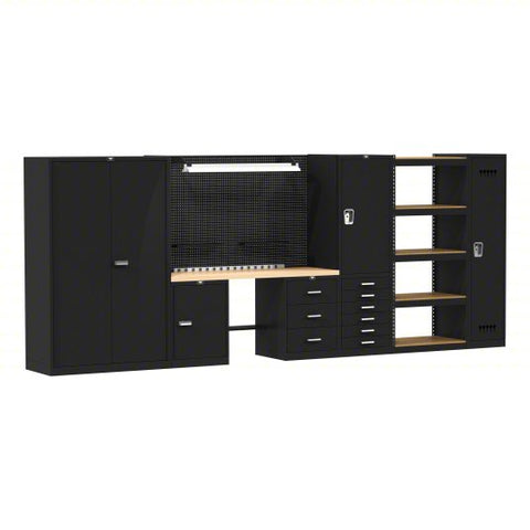 Hallowell® Fort Knox™ Complete Modular Workbench System, 168"W x 24"D, Wood Top
