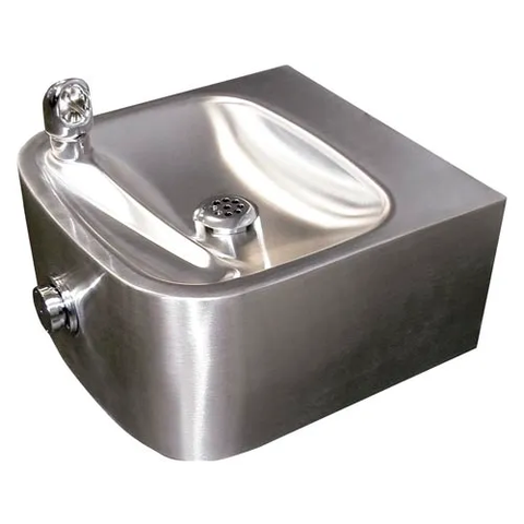 Single Bubbler Wall Mount Drinking Fountain, Stainless Steel