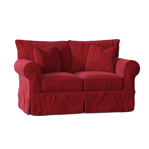 Amari 63" Rolled Arm Slipcovered Loveseat