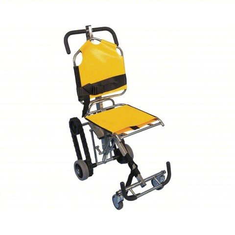 EVAC-CHAIR Stair Chair: 350 lb Load Capacity, Manual, Ascending/Descending, Stainless Steel, Yellow