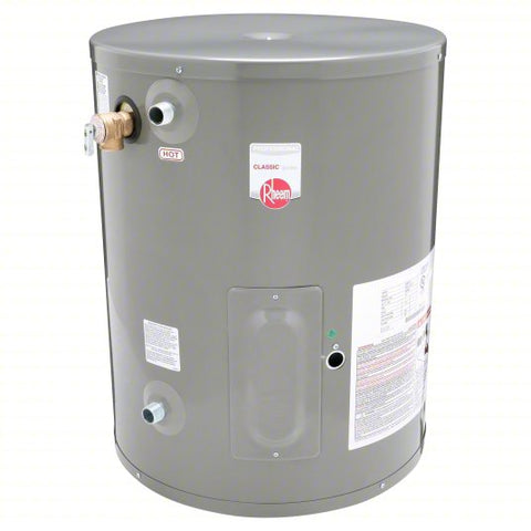 Electric Water Heater: 120V AC, 19.9 gal, 2,000 W, Single Phase, 25.25 in Ht, 20 gph @ 40°F