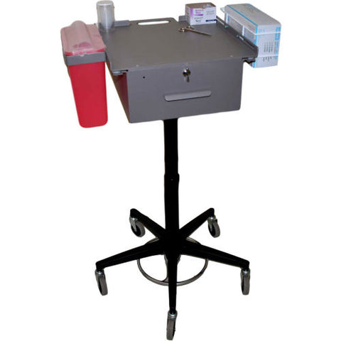 Phlebotomy Cart with Non-Locking Thumb Latch