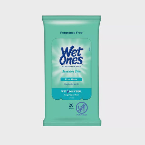 Wet Ones Sensitive Skin Hand Wipes Travel Pack - Fragrance Free - 20 ct  pack of 10