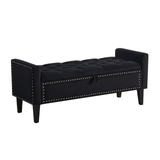 Velvet Storage Bench, Upholstered Bed Bench with Storage