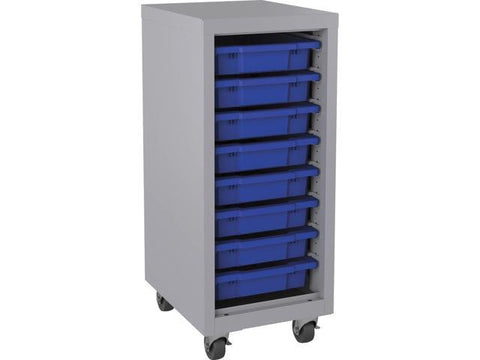 Storage Unit w/ Bins 15"Wx18"Lx36"H Platinum/Blue 71106