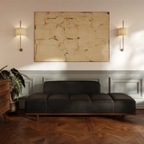 80" Genuine Leather Armless Sleeper