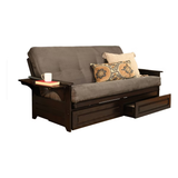 Full Wheaton Coil Spring Mattress Futon Gray Suede - Dual Comfort