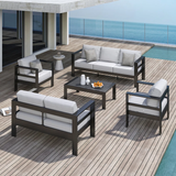 Arnhildur Aluminum 7 - Person 5 Piece Sofa Seating Group with Cushions