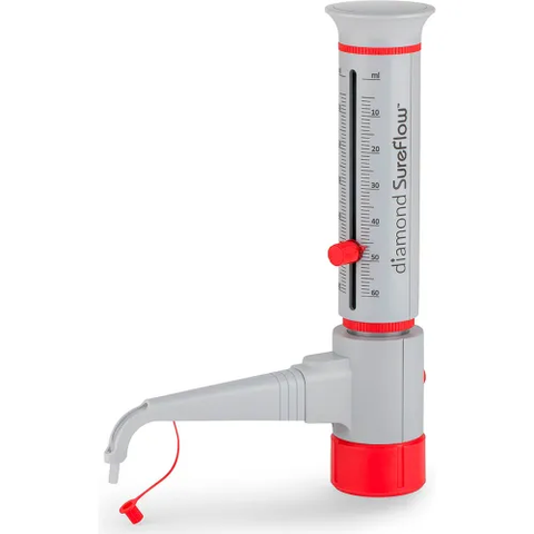 Globe Scientific™ Diamond® SureFlow™ Bottle Top Dispenser Standard, 5.0 - 60.0mL Cap.