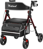 Walkers for Seniors, Rollator Walker with Seat, Walkers for Seniors with seat, 350 lb Capacity,with 8'' Big Wheels, Rolling Walker