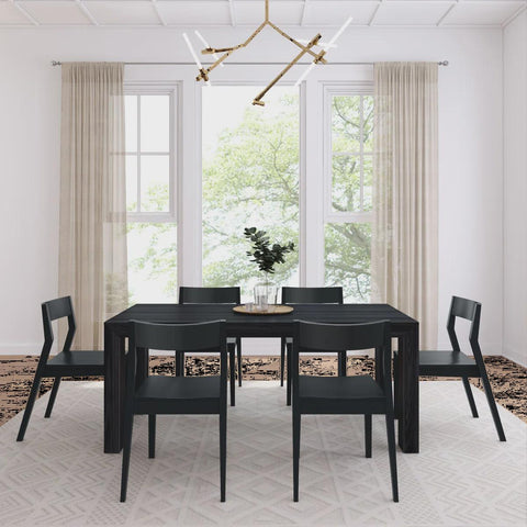 Keissy 6 - Person Pine Solid Wood Dining Set
