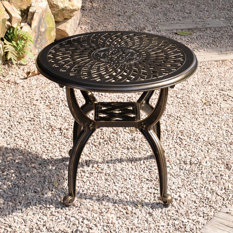 Amdad Round Aluminum Outdoor Side Table