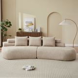 Fiorella 122" Modern Curved 4-Seater Sectional Sofas with 3 Pillows
