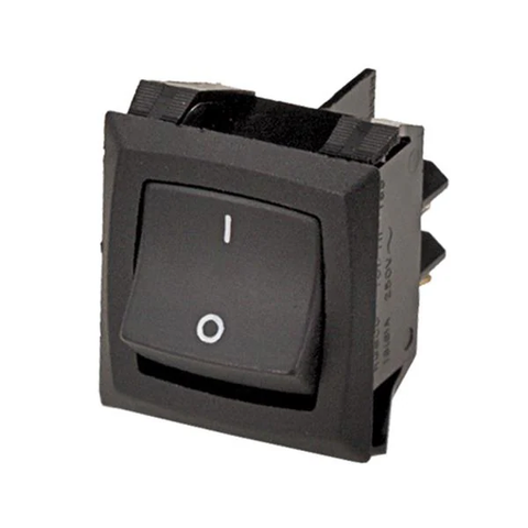 Rocker Switches 2-pole, OFF - None - ON, 15A/20A/14(6)A 250VAC/125VAC/250VAC 3/4 HP, Non-Illuminated Black Rocker Switch with .250 Tab (Q.C.)