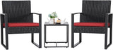 Flamaker Patio Set Outdoor Wicker Furniture, Modern Bistro Set with Rattan Chair and Coffee Table for Yard