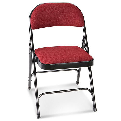 Deluxe Fabric Padded Folding Chair - Burgundy 4 per pack