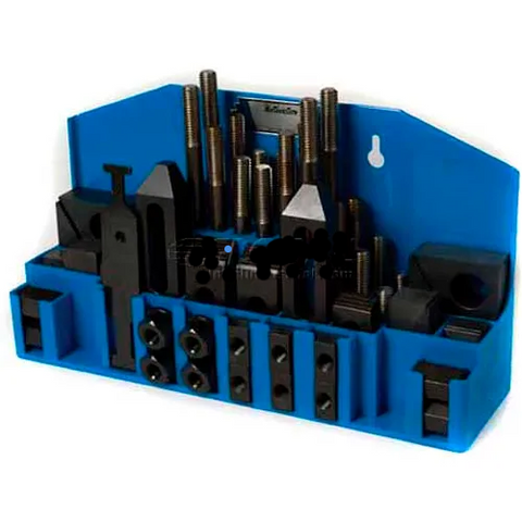 Import 52 Pc Step Block & Clamp Set W/Fitted Rack 5/8"-11 for 13/16" Slot