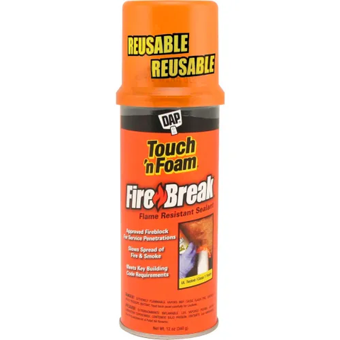 DAP® Touch 'n Foam® FireBreak Flame Resistant Sealant - 12.0 oz., Orange - 7565010012 - Pkg Qty 12
