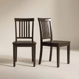 Tanvier Slatted Back Dining Chair Solid Wood Side Chair (Set of 2)