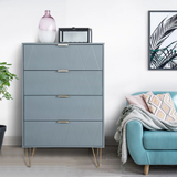 4 Drawers Chest Of Dresser Tall Storage Tower Cabinet with Metal Legs