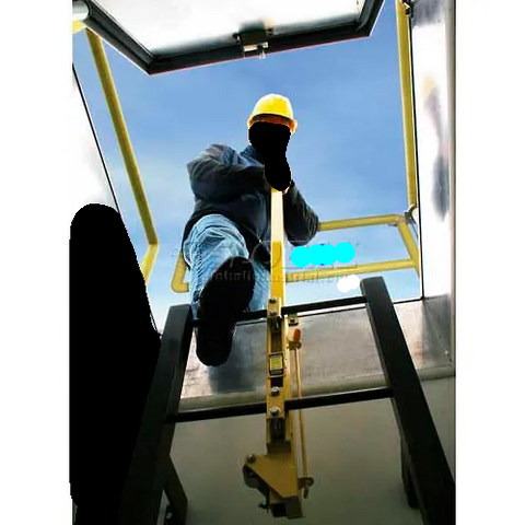 Bilco® LU-1 Yellow Powder Coated Steel Ladder Safety Post