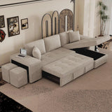 104" Pull Out Sleeper Sofa, Reversible L-Shape Sectional