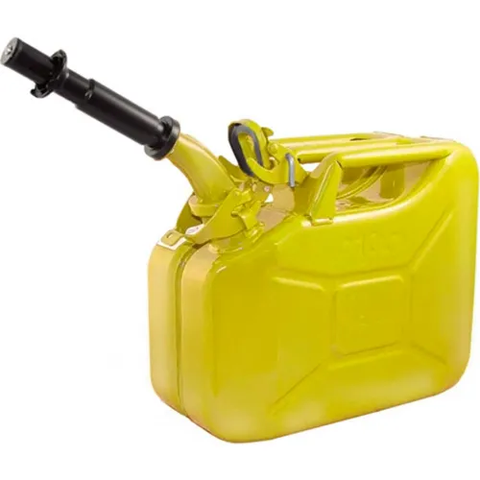 Wavian Jerry Can w/Spout & Spout Adapter, Yellow, 2.64 Gallon Capacity - 3025