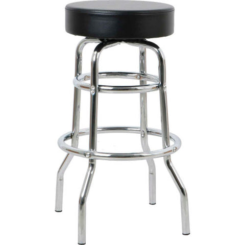 Antimicrobial Bonded Leather Swivel Barstool, 30"H, Black