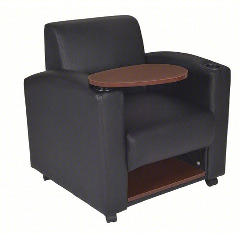 REGENCY Arm Chair: Nova Series, Black Seat, Breathable Vinyl, Wood, 250 lb Wt Capacity, Assembled