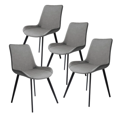 Kamai Faux Leather Upholstered Modern Dining Chair Side Chair with Carbon Steel Legs