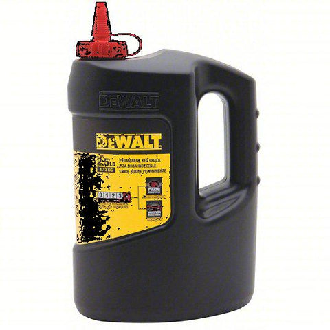 DEWALT Marking Chalk: Red, Permanent, 2.5 lb Size, Bottle, Red